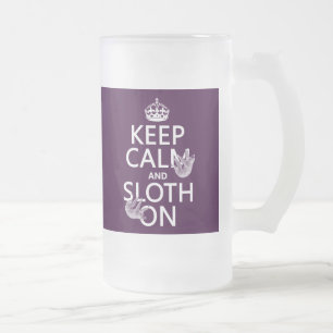 Taza De Cristal Esmerilado Guarde la calma y la pereza encendido