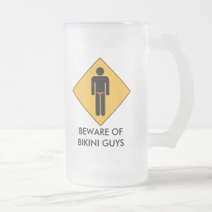 Taza De Cristal Esmerilado Guárdese de individuos del bikini