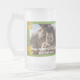 Taza De Cristal Esmerilado Guay Gold Irish Shamrock mejor papá que nunca