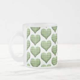 Taza De Cristal Esmerilado Guay Green White Hearts, festividades en San Patri
