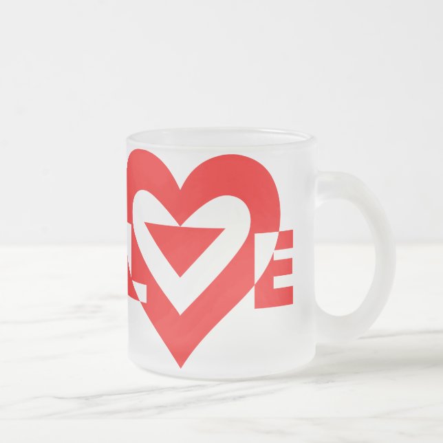 Taza De Cristal Esmerilado Guay Love Graphic, rojo (Derecha)