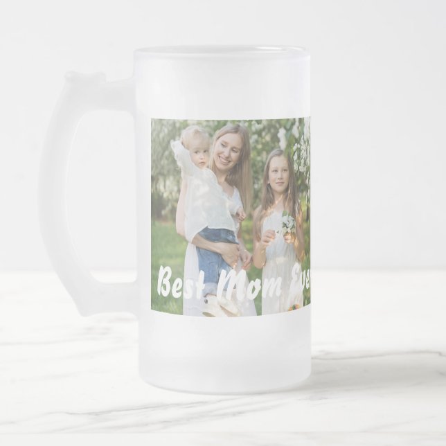 Taza De Cristal Esmerilado Guay Mejor foto del Día de la Madre (Izquierda)