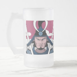 Taza De Cristal Esmerilado Guerrero de Samurai