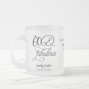 Taza De Cristal Esmerilado Guión de Sesenta y Fabuloso para Fiesta de Cumplea