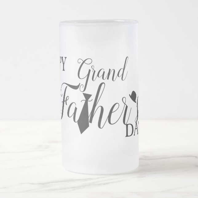 Taza De Cristal Esmerilado Guiones blancos negros atan feliz Día del Gran Pad (Centro)