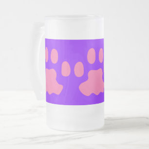 Taza De Cristal Esmerilado Guirnaldas de gatito/cachorro Escarcha 16 onzas de