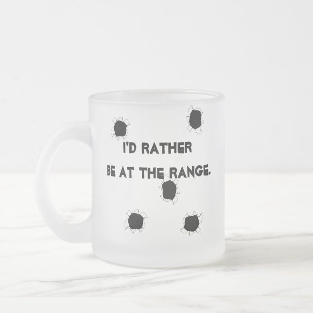 Taza De Cristal Esmerilado Gun Target Shooting Range (Izquierda)