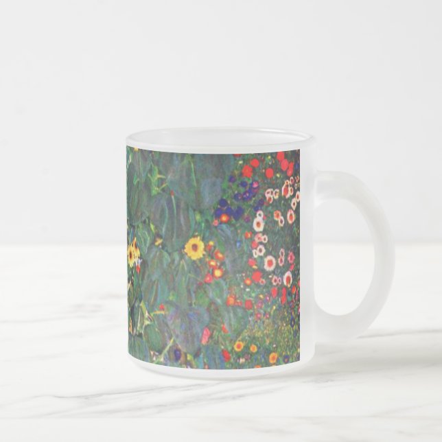 Taza De Cristal Esmerilado Gustav Klimt Flower Garden (Derecha)