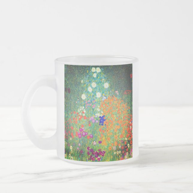 Taza De Cristal Esmerilado Gustav Klimt Flower Garden (Izquierda)