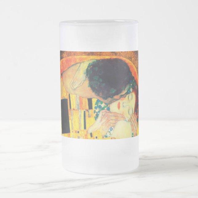 Taza De Cristal Esmerilado Gustav Klimt The Kiss (Centro)