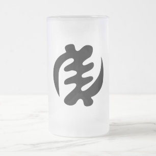 Taza De Cristal Esmerilado Gye Nyame  Dios es el símbolo Adinkra Supremo
