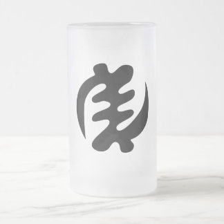 Taza De Cristal Esmerilado Gye Nyame | Dios es el Símbolo Adinkra Supremo