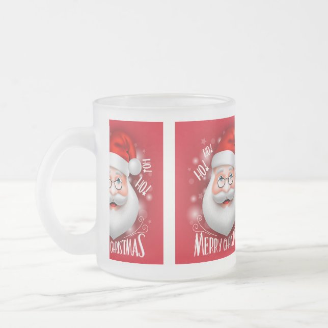 Taza De Cristal Esmerilado Ha Ha Ha Merry Christmas (Izquierda)