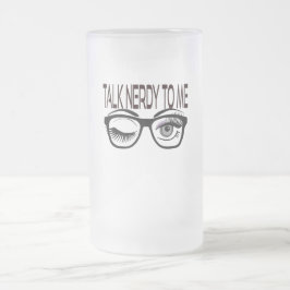 Taza De Cristal Esmerilado Hablar Nerdy A Mí Gafas Geek Wingeo Ojo Púrpura