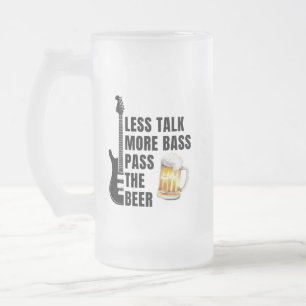 TAZA DE CRISTAL ESMERILADO HABLE MENOS MÁS BAJO PASA LA CERVEZA