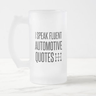 TAZA DE CRISTAL ESMERILADO HABLO COSAS AUTOMOTIVAS FLUENTES