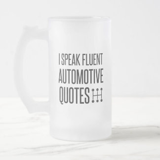 TAZA DE CRISTAL ESMERILADO HABLO COSAS AUTOMOTIVAS FLUENTES