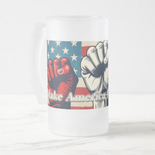 Taza De Cristal Esmerilado Hacer que Estados Unidos vuelva a ser libre de art