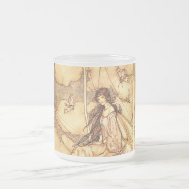 Taza De Cristal Esmerilado Hada Arthur Rackham (Centro)