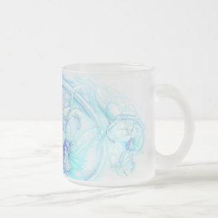 Taza De Cristal Esmerilado Hadas azules