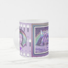 Taza De Cristal Esmerilado Hadas de lluvia púrpura