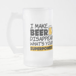Taza De Cristal Esmerilado Hago que la cerveza desaparece divertido