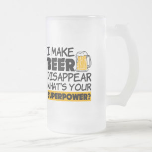 Taza De Cristal Esmerilado Hago que la cerveza desaparece divertido