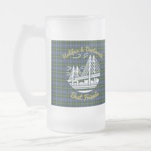 Taza De Cristal Esmerilado Halifax Dartmouth amigos tartan frotan cerveza mug