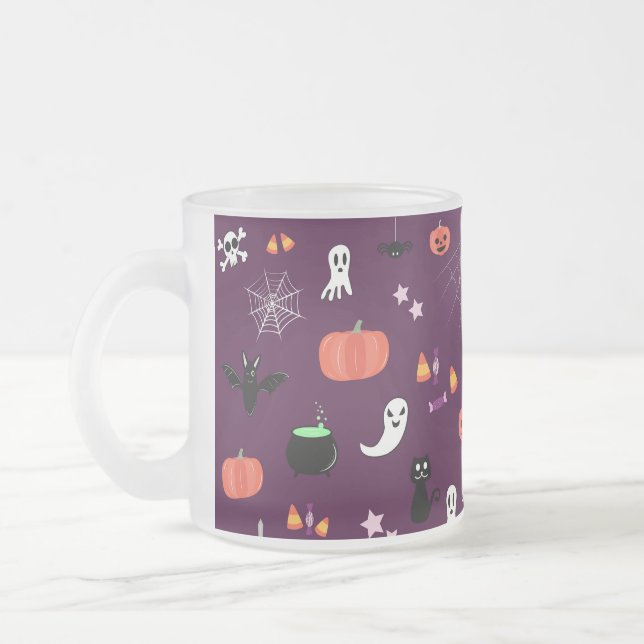 Taza De Cristal Esmerilado Halloween (Izquierda)