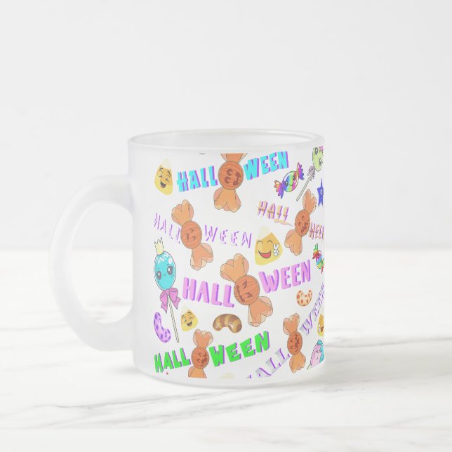 Taza De Cristal Esmerilado Halloween (Izquierda)