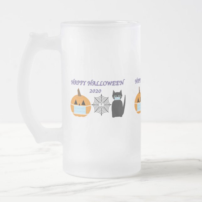 Taza De Cristal Esmerilado Halloween 2020 (Izquierda)