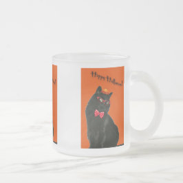 Taza De Cristal Esmerilado Halloween Black Cat Glass Mug Variety Set
