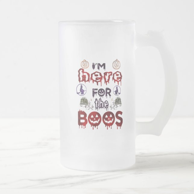 Taza De Cristal Esmerilado Halloween Boos (Derecha)