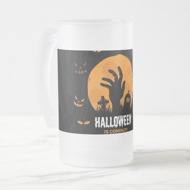 Taza De Cristal Esmerilado Halloween Frost Glass Beer Mug (Anverso izquierdo)