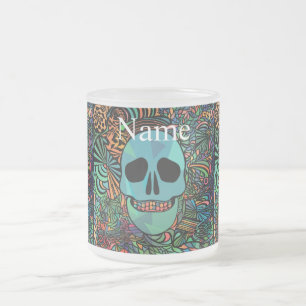 Taza De Cristal Esmerilado Halloween Hippie Skull Thunder_Cove