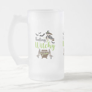 Taza De Cristal Esmerilado Halloween mágico de brujería
