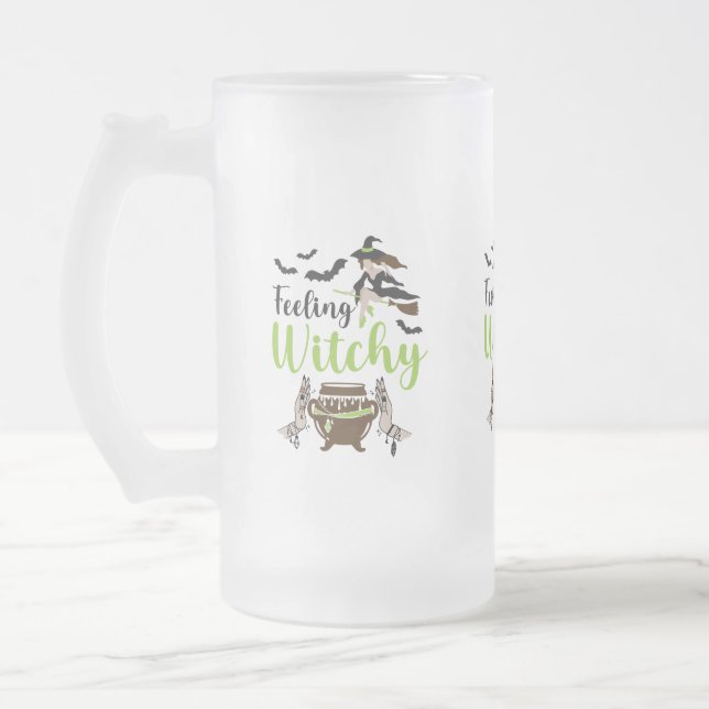 Taza De Cristal Esmerilado Halloween mágico de brujería (Izquierda)