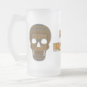 Taza De Cristal Esmerilado Halloween Skull Mug