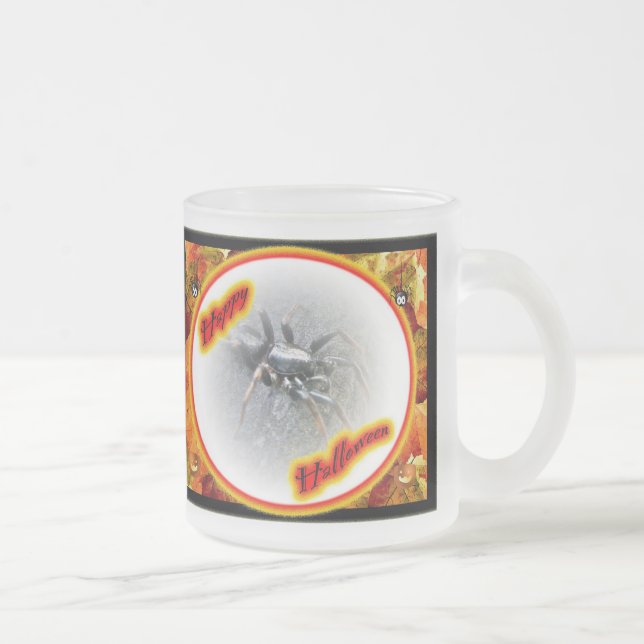 Taza De Cristal Esmerilado Halloween Spider Glass Mug Variety Set (Derecha)