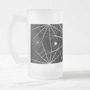 Taza De Cristal Esmerilado Halloween Spider Web