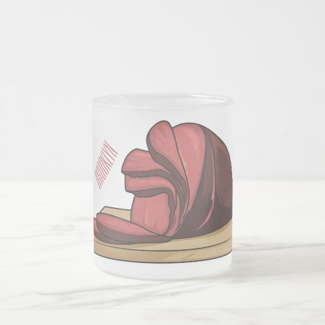 Taza De Cristal Esmerilado Ham personalizado ilustracion (Centro)
