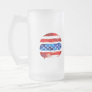 Taza De Cristal Esmerilado Hamburguesa América (Pintura Blanca No. 2)