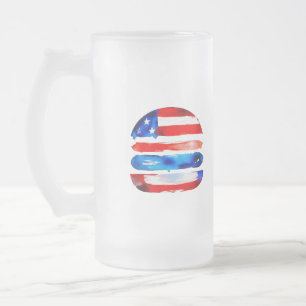 Taza De Cristal Esmerilado Hamburguesa América (Pintura Blanca No. 3)