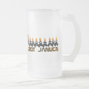 Taza De Cristal Esmerilado Hanukkah