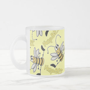 Taza De Cristal Esmerilado HapBEE Bee Collage Cumpleaños