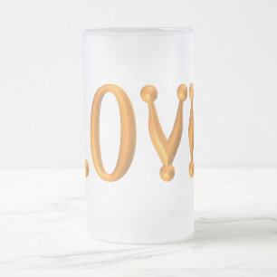 Taza De Cristal Esmerilado Harlequin Gold LOVE