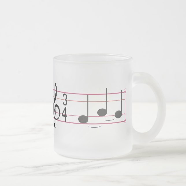 Taza De Cristal Esmerilado Harmony Sip: Melodic Music Mug (Derecha)