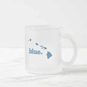 TAZA DE CRISTAL ESMERILADO HAWÁI AZUL ESTADO
