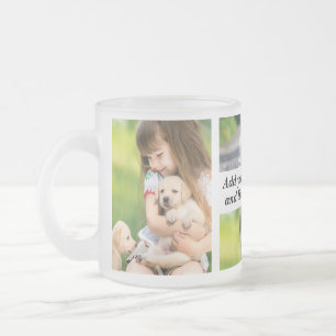 Taza De Cristal Esmerilado Haz tu propio collage de fotos y texto