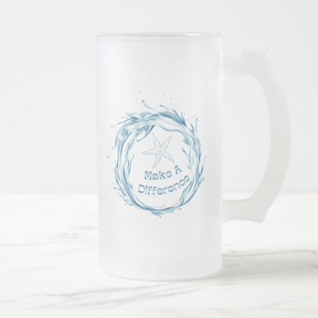 Taza De Cristal Esmerilado Haz Una Diferencia, Historia De Starfish. (Derecha)